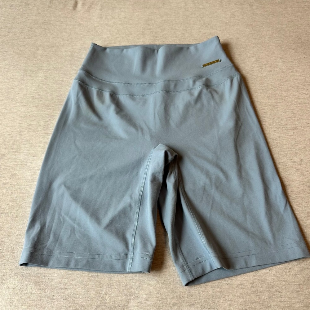 Gymshark Whitney Simmons Blue Grey High Rise Scrunch Bum Biker Shorts Womens - Picture 1 of 7